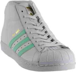 adidas Originals Men's Pro Model Fashion Running Shoe, White/Easy Green Metallic/Gold, (9.5 M US)