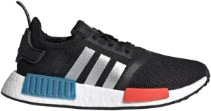 adidas Originals unisex-child NMD_R1 Sneaker, Black/Silver Metallic/Solar Red, 7