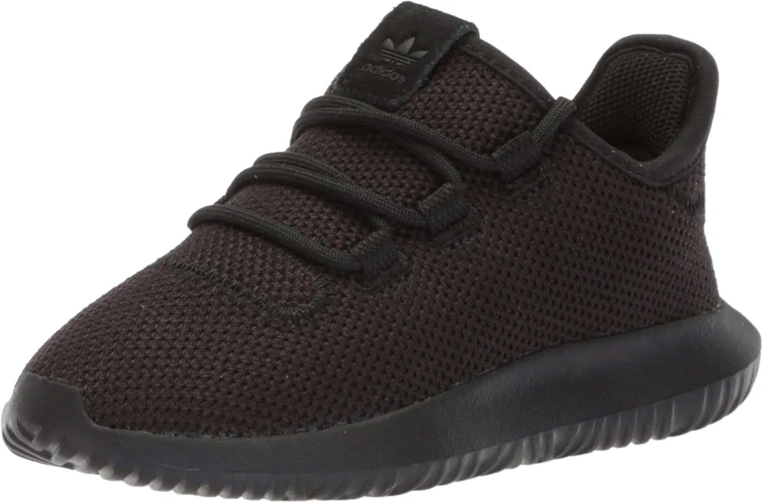 adidas Originals Unisex-Kid's Tubular Shadow Running Shoe, Black/White/Black, 2.5 M US Little Kid
