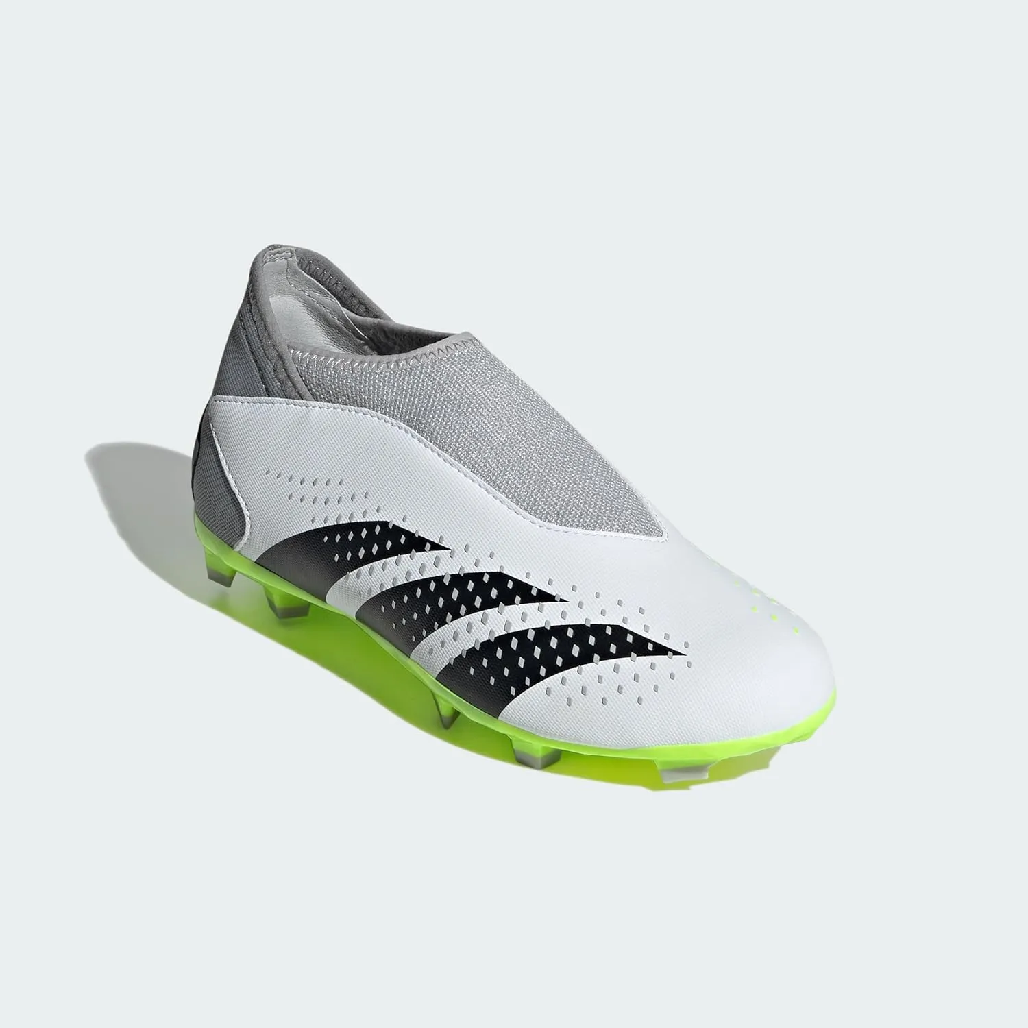 adidas Predator Accuracy.3 Laceless Firm Ground Football Shoes, FTWR White/core Black/Lucid Lemon, 10.5 UK Kids