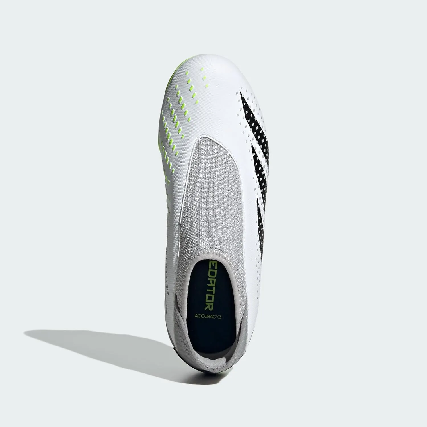 adidas Predator Accuracy.3 Laceless Firm Ground Football Shoes, FTWR White/core Black/Lucid Lemon, 10.5 UK Kids
