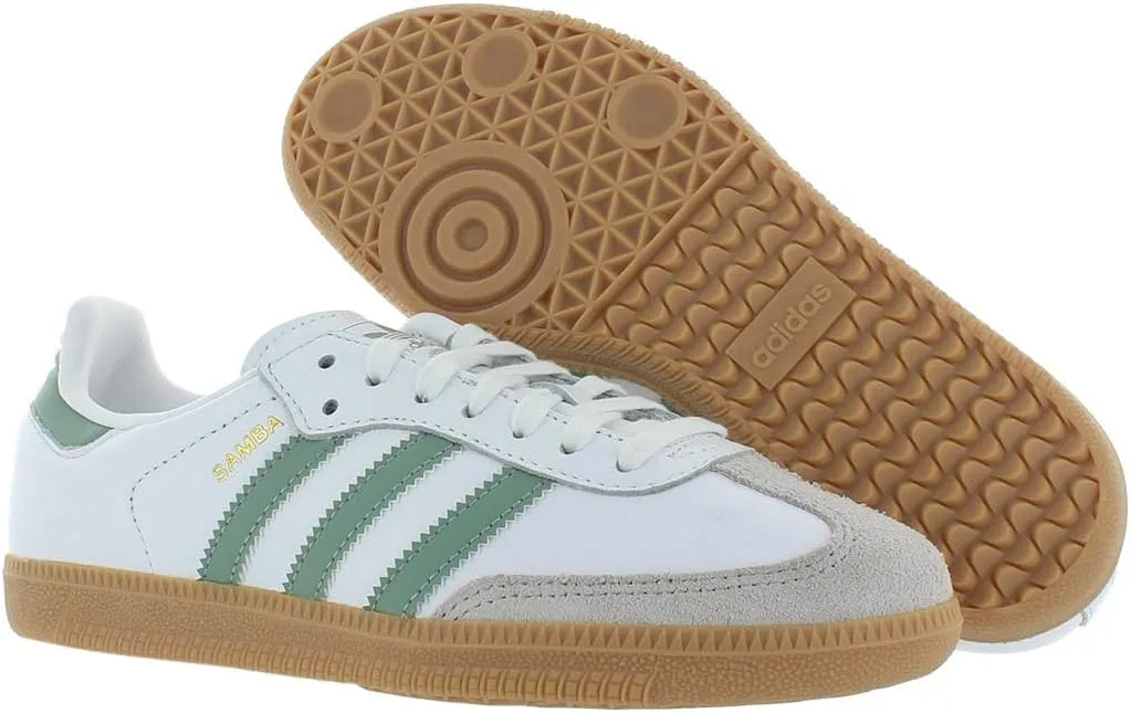 adidas Unisex-Child Ftwwht/Silgrn/Gum3 Samba OG J FTWR whiteCore Black/GUM5 6.5 US