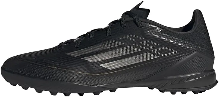 adidas Unisex F50 League Football Boots Turf Football Boots, Core Black/Iron Metallic/Gold Metallic (If1337), 11 Women/8.5 Men