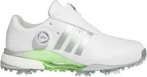 adidas Women's Tour360 BOA Boost Golf Shoes - White/Silver Met/Green Spark 7M
