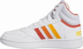 adidas Women's Hoops 3.0 Mid Shoes Sneakers, Cloud White Preloved Red Orange, 3 UK