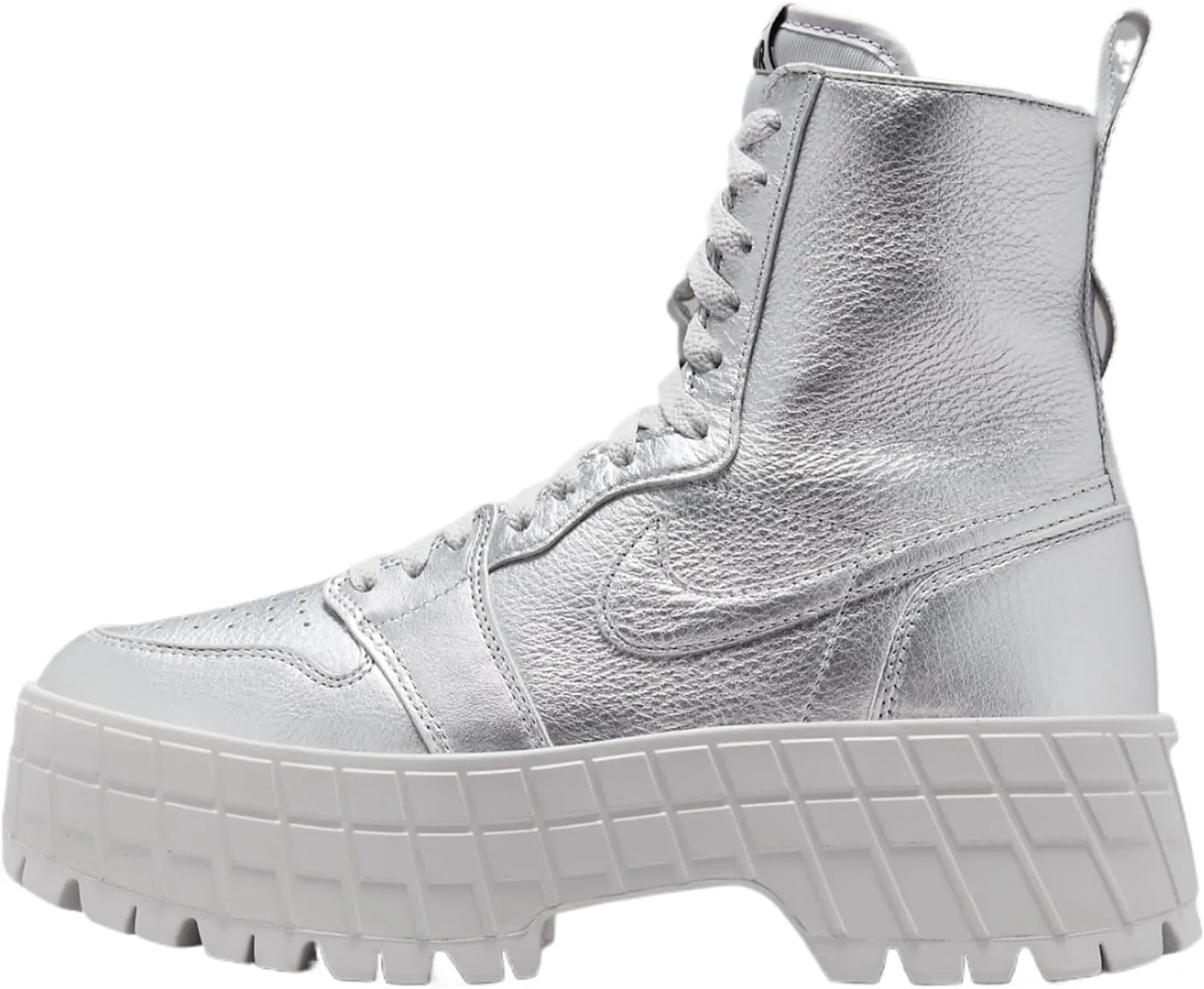 Air Jordan 1 Brooklyn Women's Boots (FJ5737-002, Metallic Silver/Metallic Silver/Neutral Grey) Size 5.5