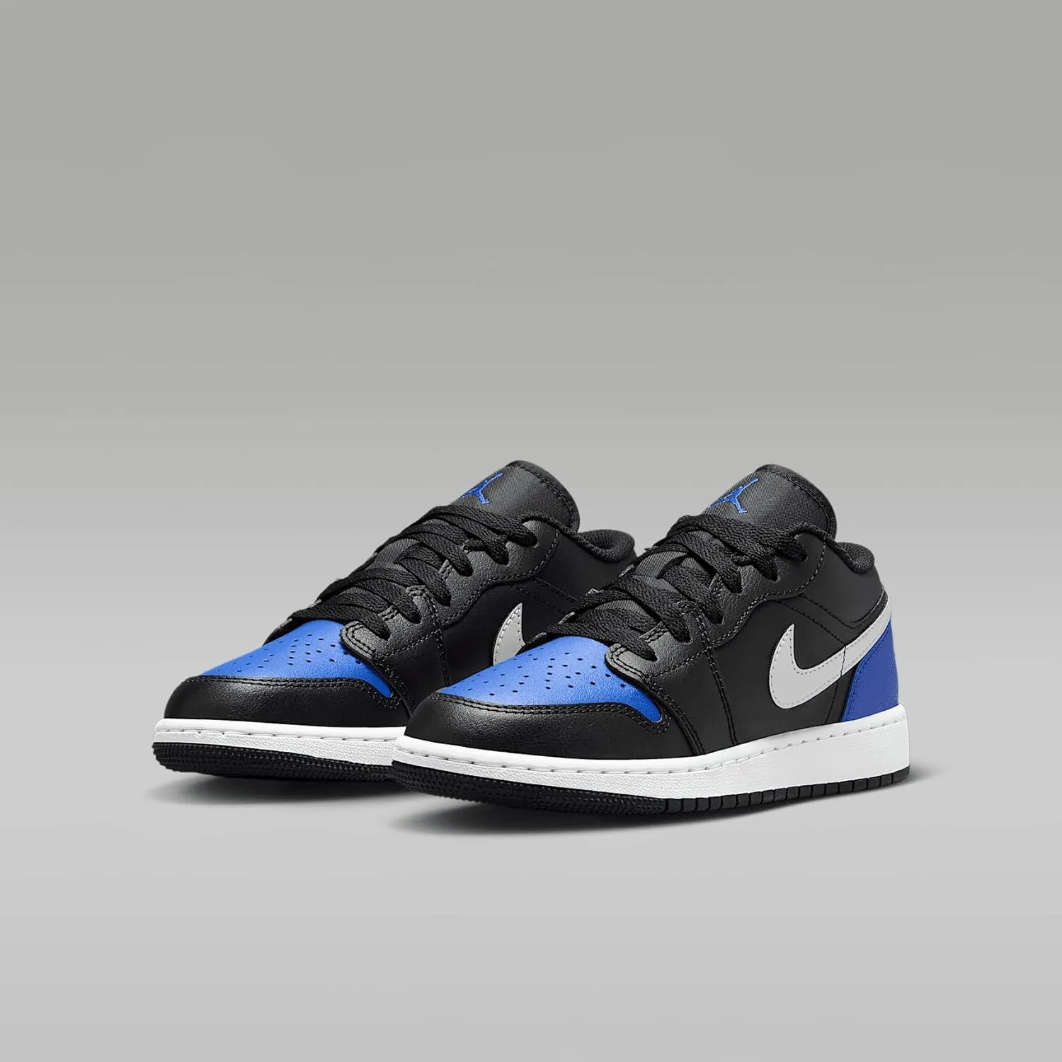Air Jordan 1 Low Big Kids' Shoes (553560-042, Black/Game Royal/White)