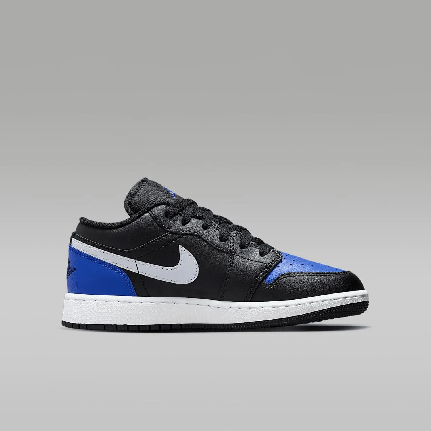 Air Jordan 1 Low Big Kids' Shoes (553560-042, Black/Game Royal/White)