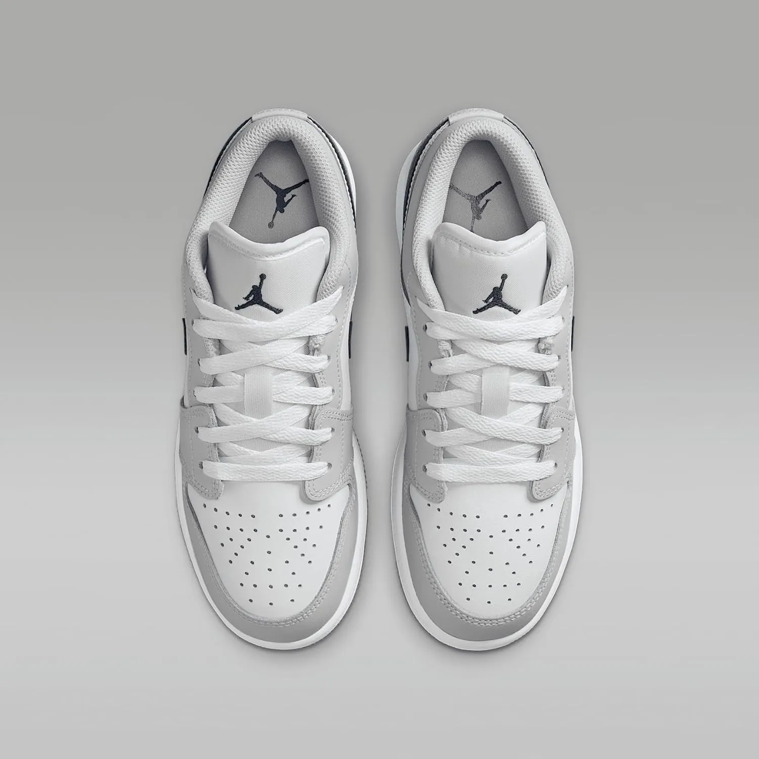 Air Jordan 1 Low Big Kids' Shoes (553560-146, White/Neutral Grey/Gum Medium Brown/Midnight Navy)