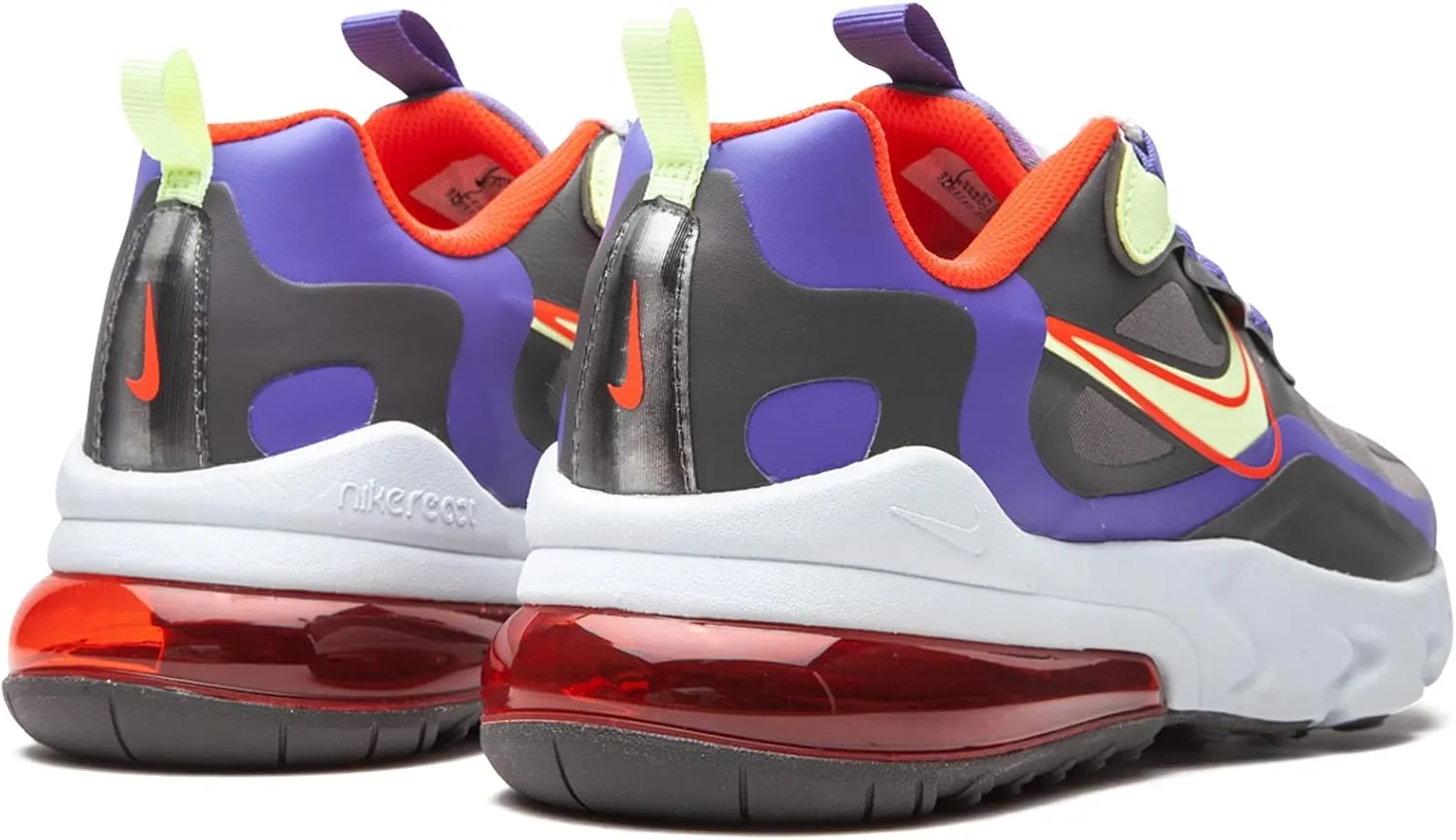 Air Max 270 React (GS) Boys Youth Size 6.0 to 7.0 Thunder Gray, Volt, Crimson Swoosh