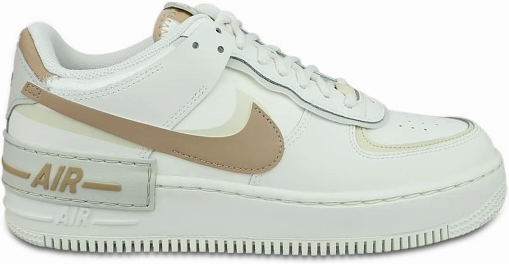 Air Force 1 Shadow Sail Hemp Womens Lifestyle Shoes (Sail/Fossil/Light Bone) (CI0919-116, Beige)