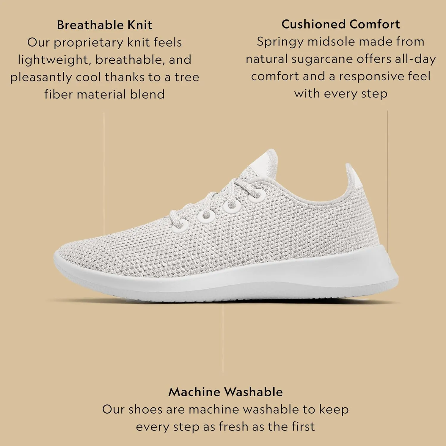 Allbirds Women??s Tree Runners Everyday Sneakers, Machine Washable Shoe Made with Natural Materials
