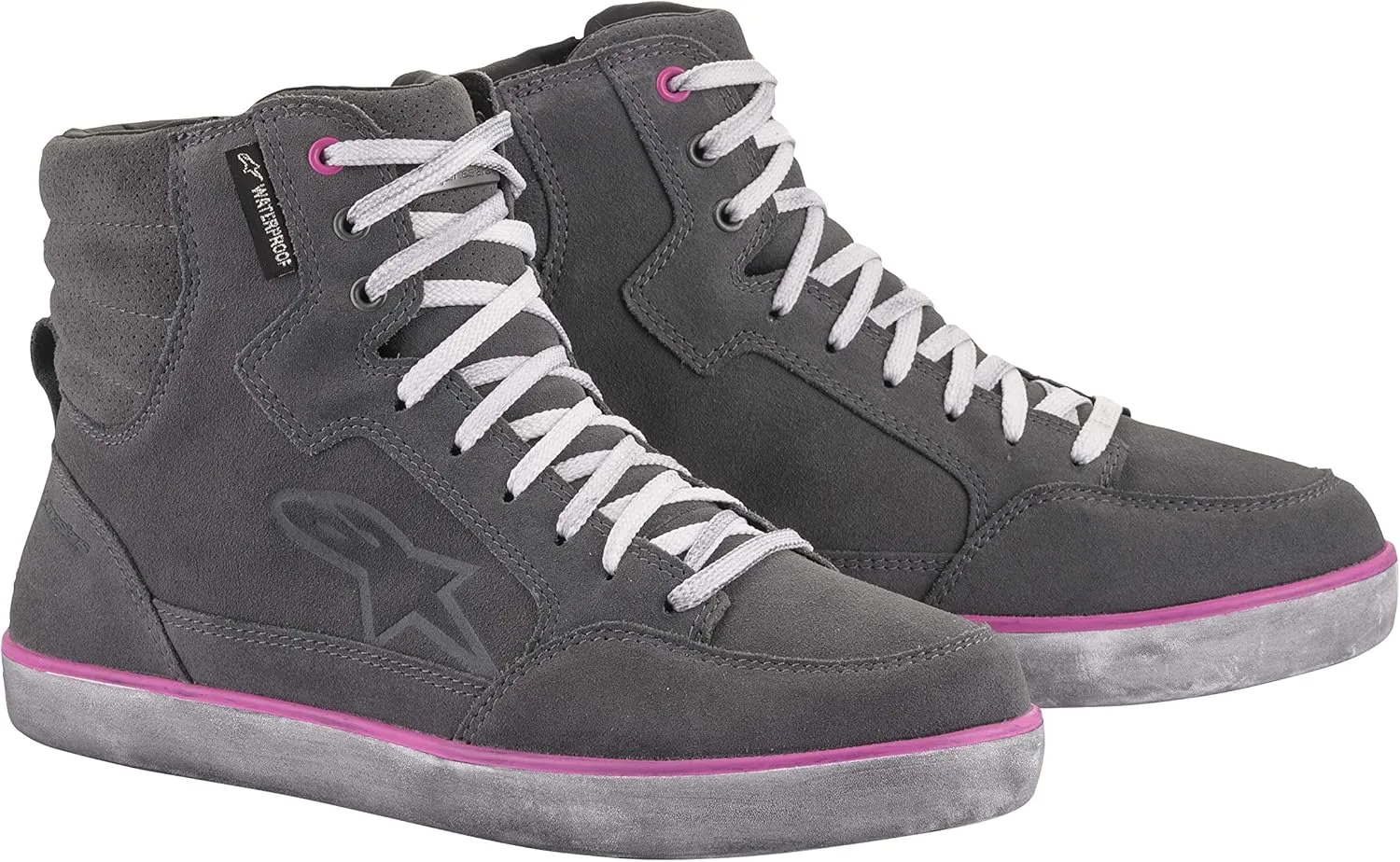 Alpinestars Women's Stella J-6 Waterproof Riding Shoes (7.5) (GREY/PINK)