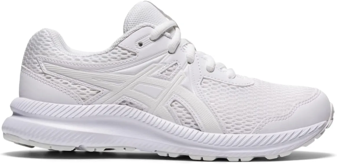 ASICS Kid's Contend 7 Grade School Running Shoes, 7, White/White