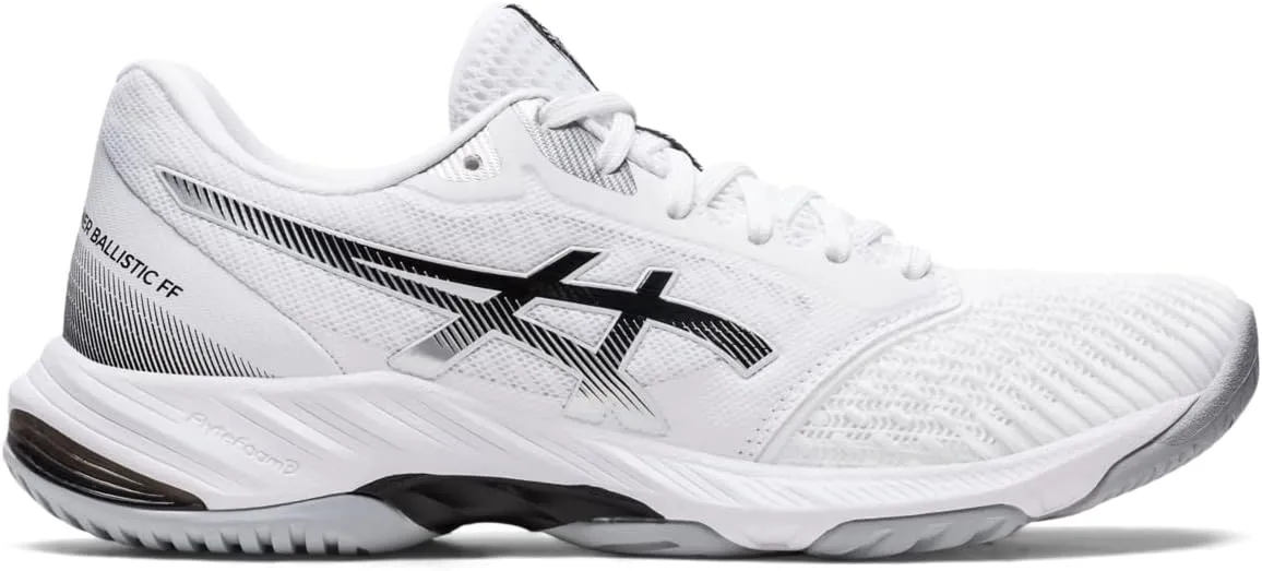 ASICS Women's Netburner Ballistic FlyteFoam 3 Volleyball Shoes, 9, White/Black