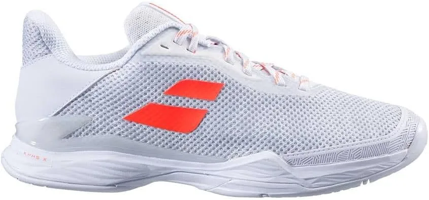 Babolat Women's Jet Tere All Court Shoe (White/Living Coral) (6)