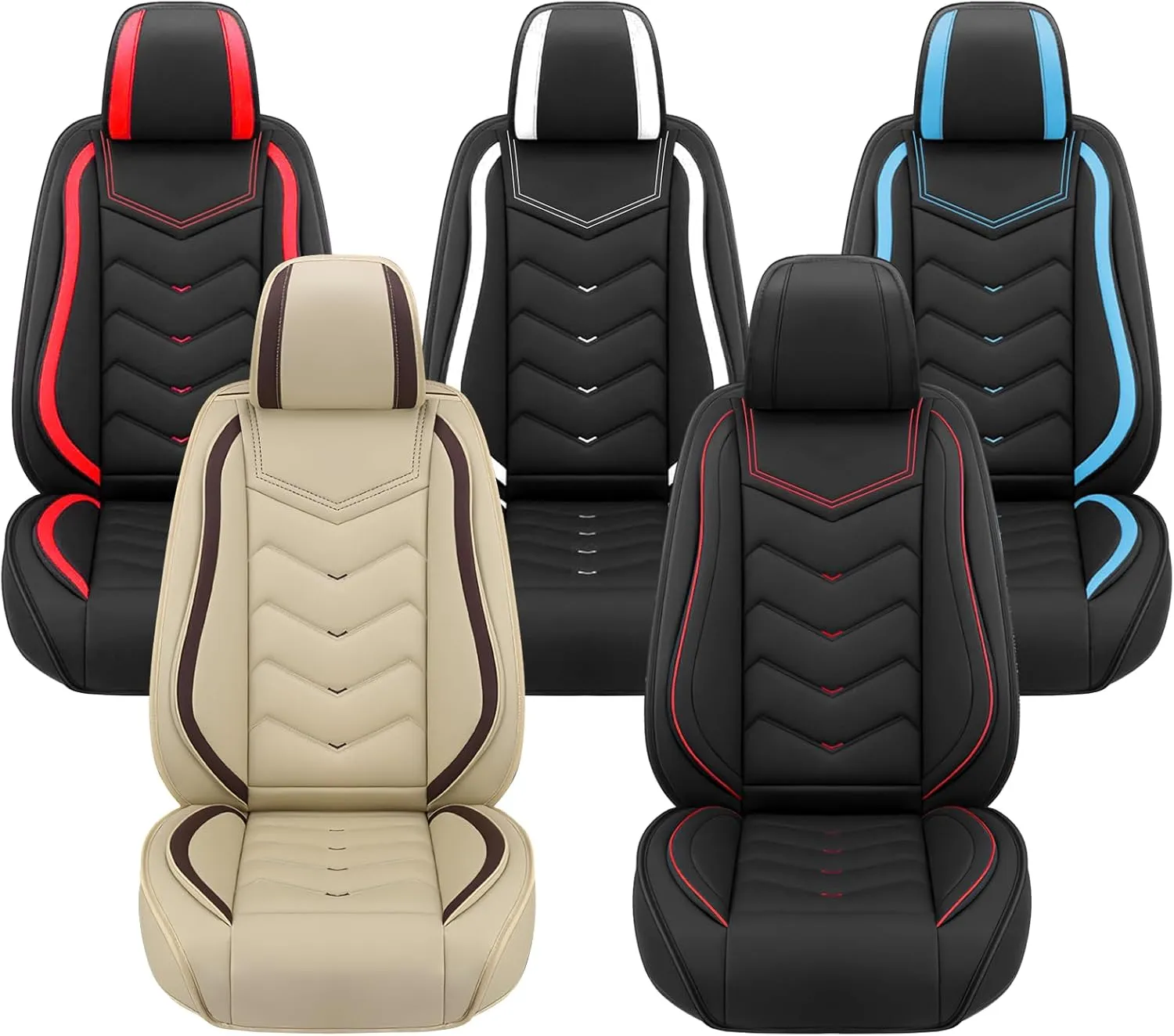 Car Seat Covers for Nissan Kicks 2018-2025, Premium Nappa Leather Car Seat Cover, Stylish Sport Seat Covers Automobile Seat Cover Sets.(Standard 2 Seats/Beige)