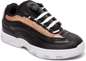 DC Shoes Legacy Lite Womens Leather Trainers in Black Gold (US 5, Black Gold)