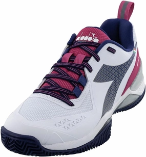 Diadora Blushield Torneo 2 W Clay (White/Blueprint/Print YARR) (7)