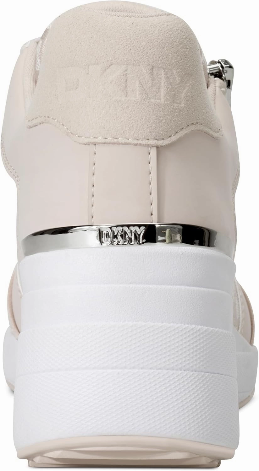 DKNY Women's Kalina Lace Up Wedge Sneaker with Side Zipper