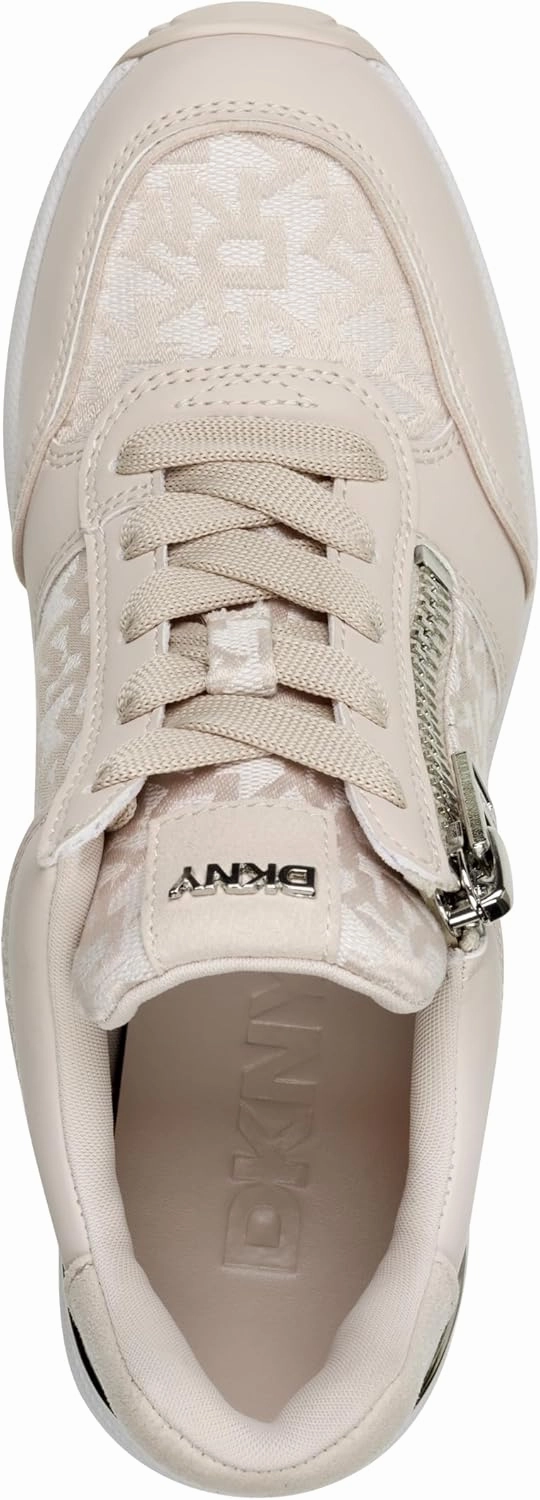 DKNY Women's Kalina Lace Up Wedge Sneaker with Side Zipper