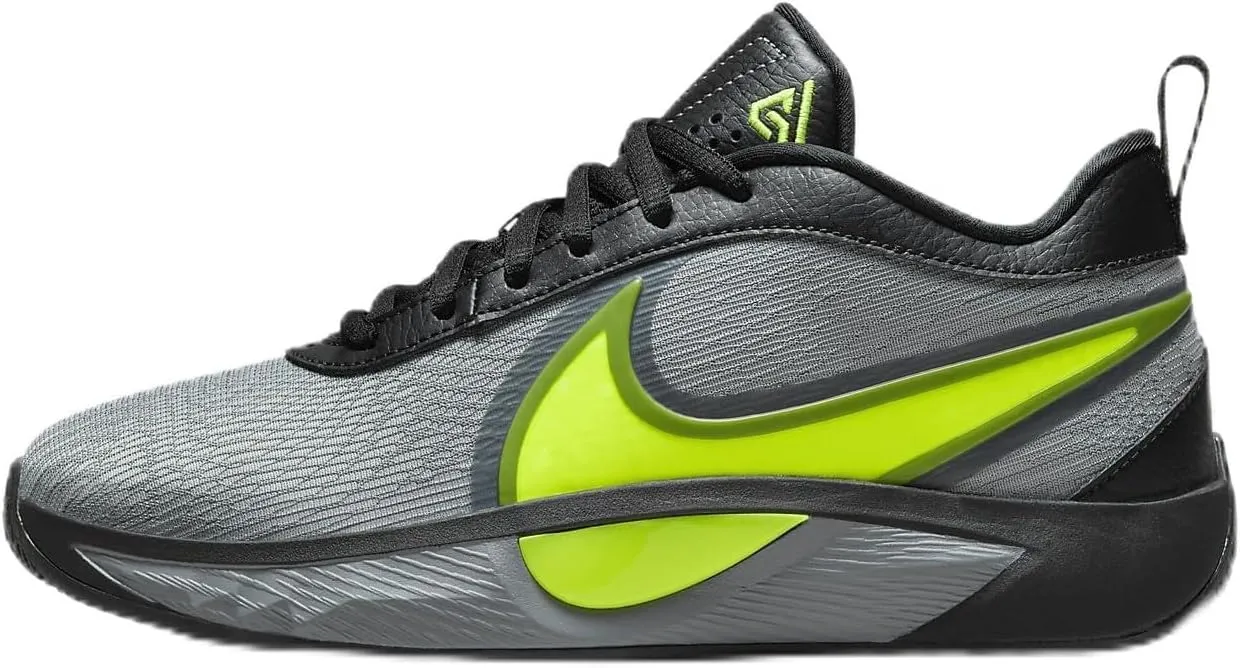 Giannis Freak 6 Big Kids' Basketball Shoes (FQ7378-001, Black/Volt/Volt/Cool Grey) Size 7