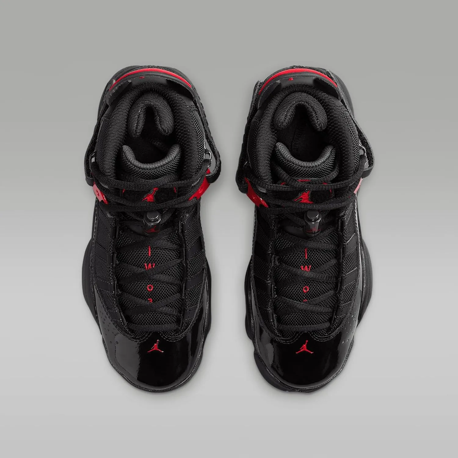 Jordan 6 Rings Big Kids' Shoes (323419-026, Black/Anthracite/Fire Red)