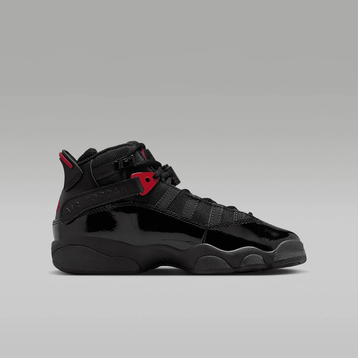 Jordan 6 Rings Big Kids' Shoes (323419-026, Black/Anthracite/Fire Red)