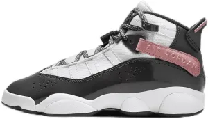 Jordan 6 Rings Big Kids' Shoes (DV3178-101, White/Red Stardust/Vapor Green/Anthracite)