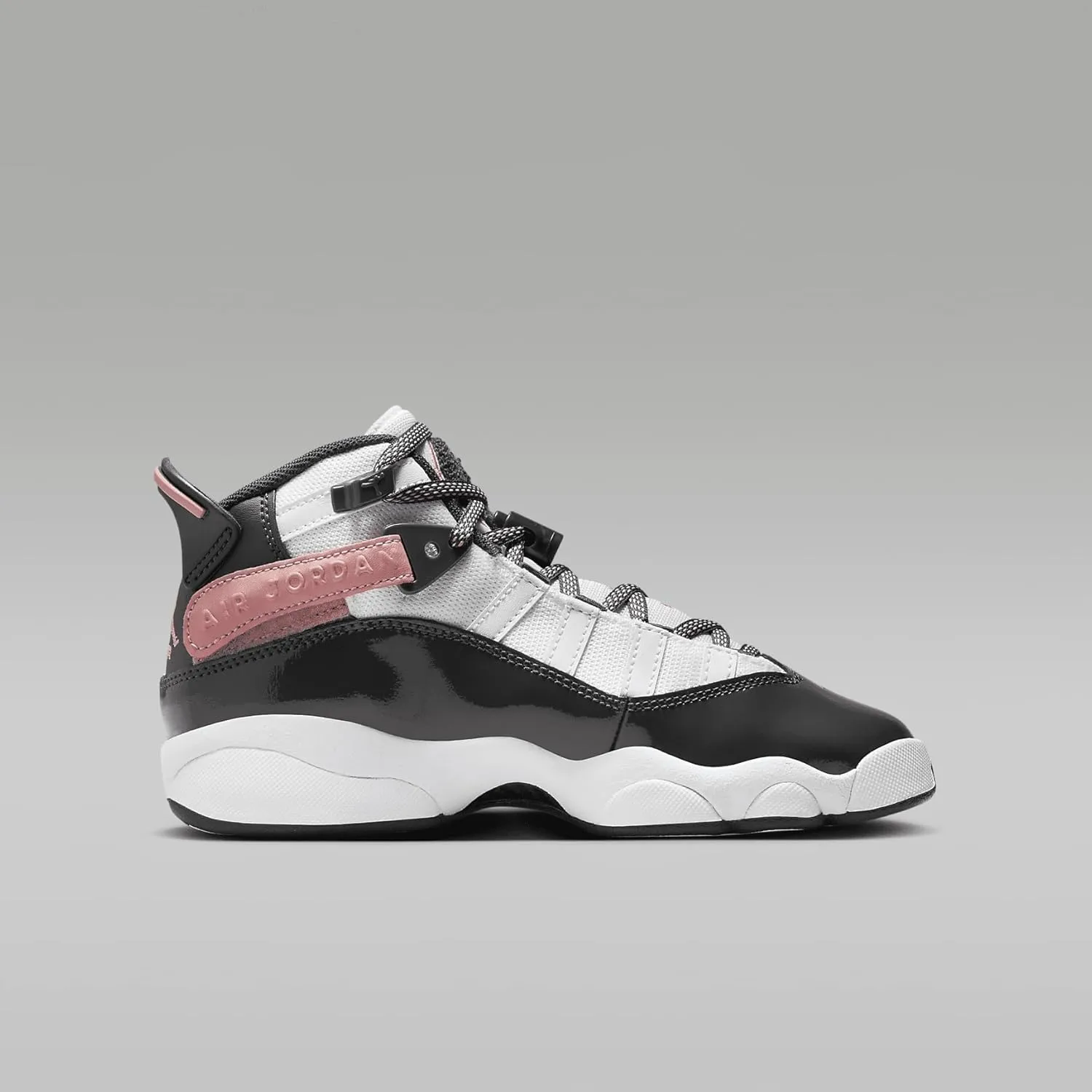 Jordan 6 Rings Big Kids' Shoes (DV3178-101, White/Red Stardust/Vapor Green/Anthracite)