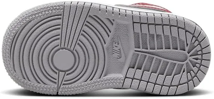 Jordan Toddler Air Jordan 1 Mid Retro Basketball Shoes Cherrywood Red Cement Grey White Sneakers