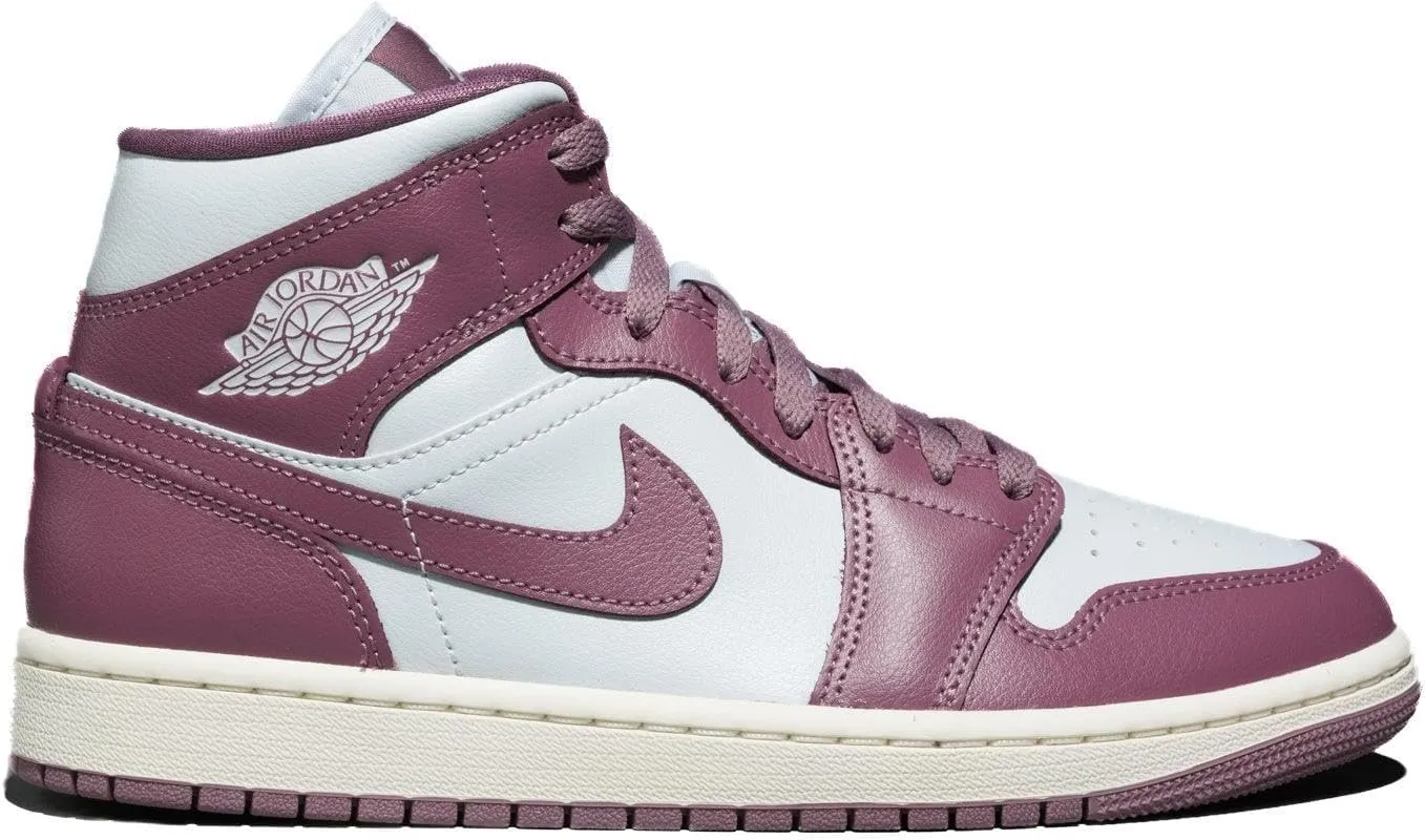 Jordan Women's Air 1 Mid Pure Platinum/Sky J Mauve-Sail (BQ6472 050) - 12