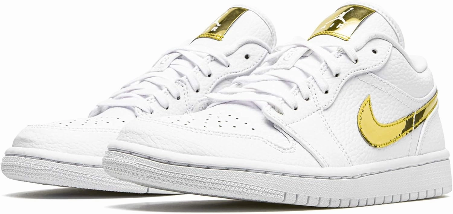 Jordan WMNS Air 1 Low Se White Metallic Gold Womens Cz4776 100 - Size