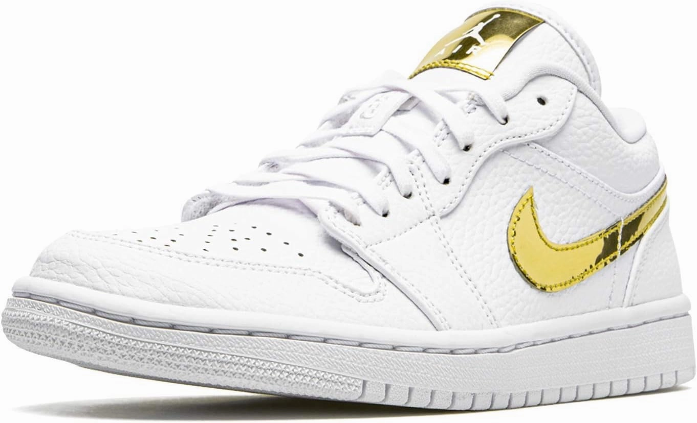 Jordan WMNS Air 1 Low Se White Metallic Gold Womens Cz4776 100 - Size