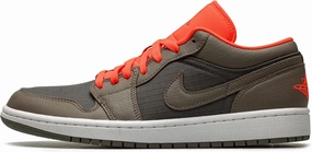 Jordan Womens WMNS Air 1 Low SE DQ6076 002 Black/Olive/Bright Crimson - Size 9.5W