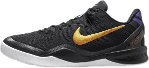 Kobe 8 Big Kids' Basketball Shoes (FN0266-002, Black/White/Court Purple/University Gold) Size 3.5