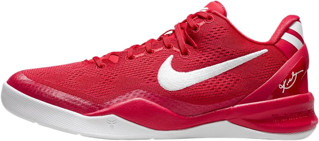 Kobe 8 Big Kids' Basketball Shoes (FN0266-601, University Red/University Red/White) Size 4.5
