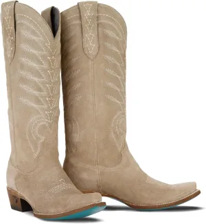 Lane Womens Squash Blossom Embroidery Snip Toe Casual Boots Knee High Low Heel 1-2" - Beige - Size 9 B