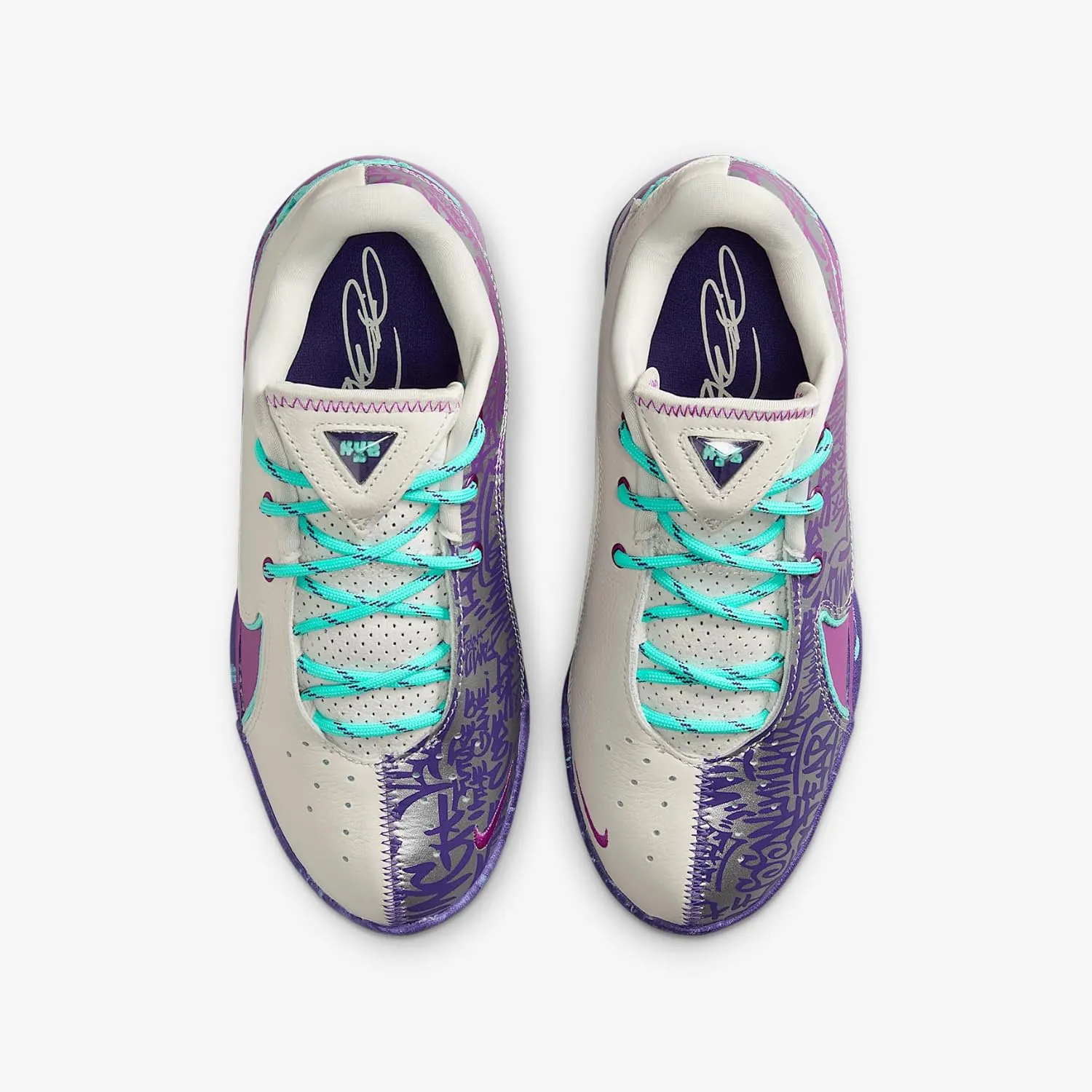 Lebron XXII Big Kids' Basketball Shoes (IF8254-001, Soft Pearl/Vivid Purple/Court Purple/Hyper Turquoise)