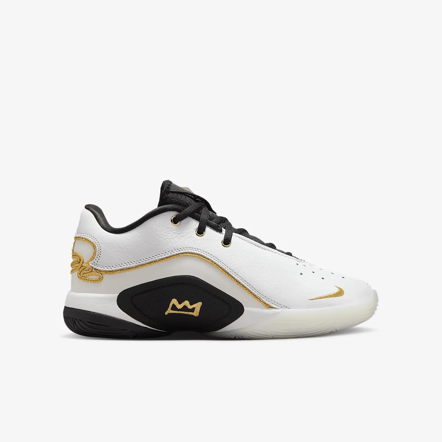 Lebron XXII Split Big Kids' Basketball Shoes (HV8616-100, White/Metallic Gold/Black)