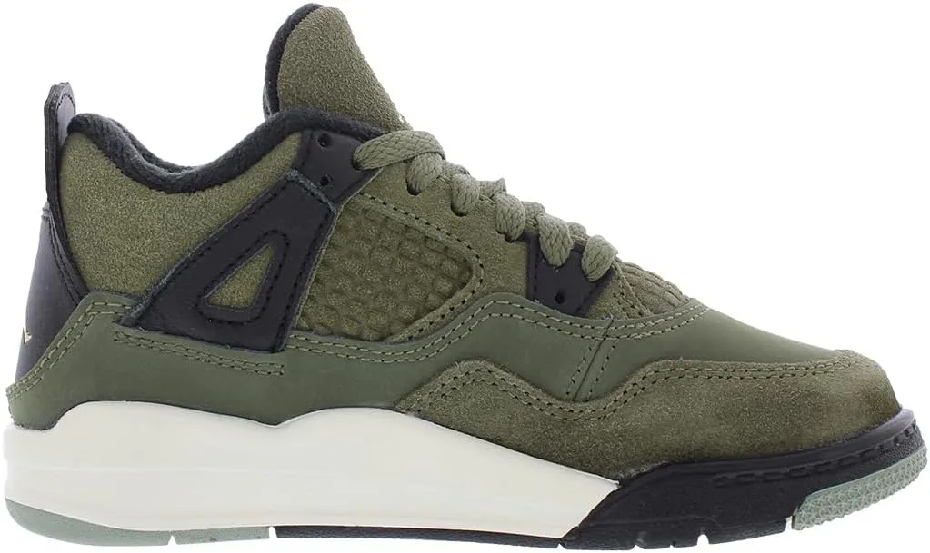Little Kid's Air Jordan 4 Retro SE Craft Medium Olive/Pale Vanilla FB9929 200 Preschool PS