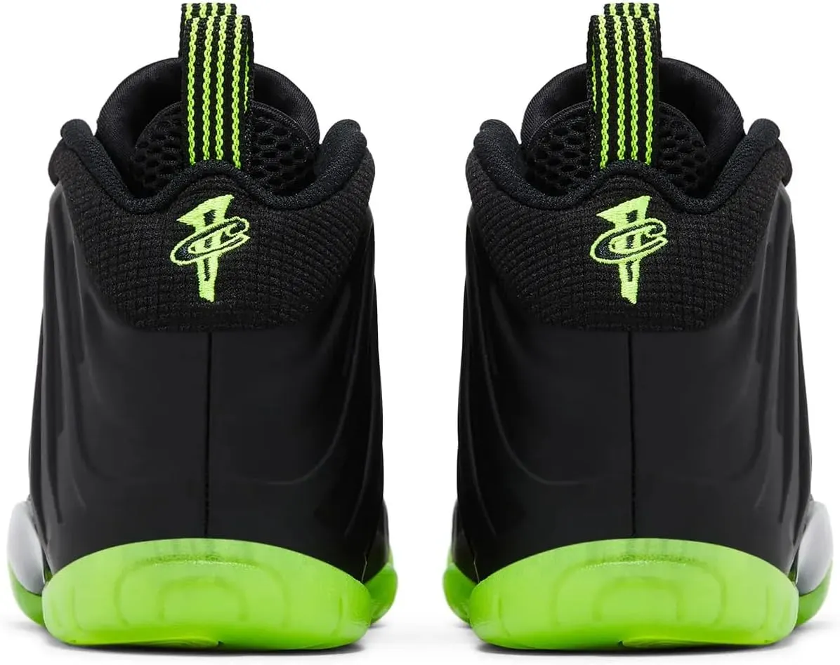 Little Posite One Grade School Basketball Shoes (Black/Volt) (HF0977-001, Black/Green)