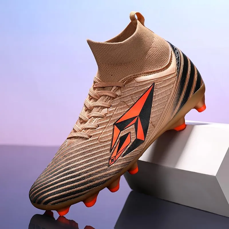 Men's and Women's high-top Lightweight Football Shoes, Lightweight Futsal Grass Training Shoes, Outdoor Rugby, Spiked