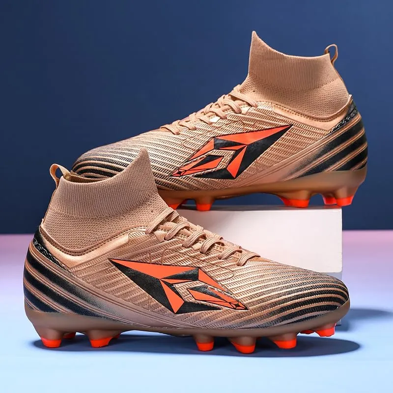 Men's and Women's high-top Lightweight Football Shoes, Lightweight Futsal Grass Training Shoes, Outdoor Rugby, Spiked