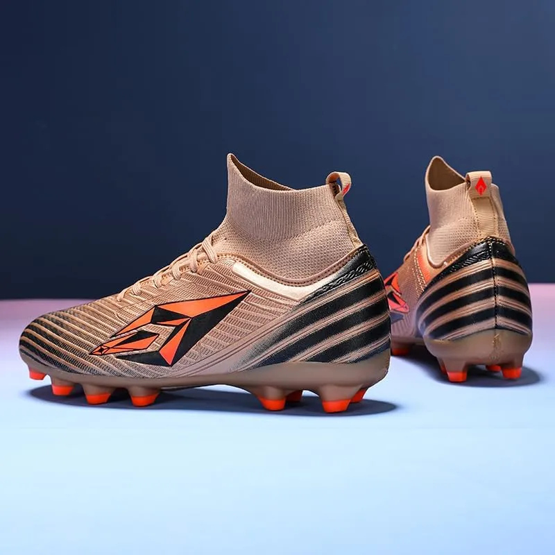 Men's and Women's high-top Lightweight Football Shoes, Lightweight Futsal Grass Training Shoes, Outdoor Rugby, Spiked