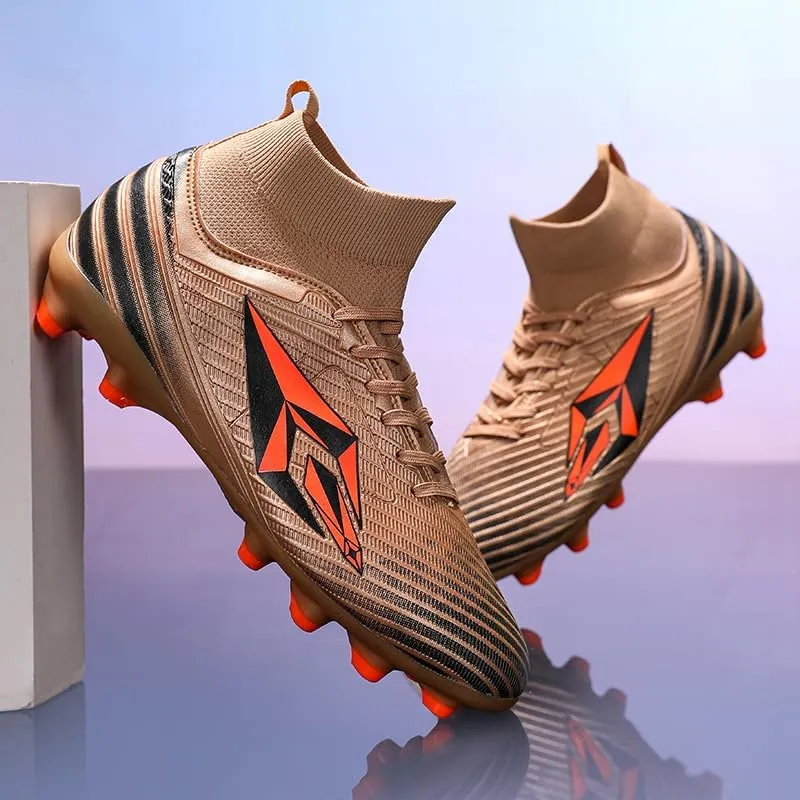 Men's and Women's high-top Lightweight Football Shoes, Lightweight Futsal Grass Training Shoes, Outdoor Rugby, Spiked