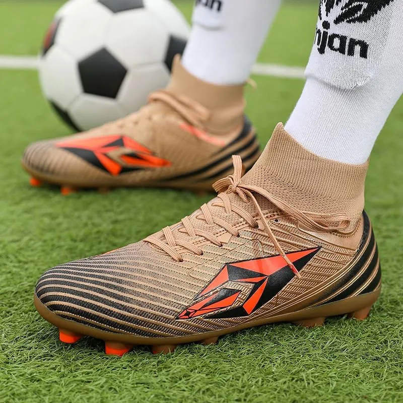 Men's and Women's high-top Lightweight Football Shoes, Lightweight Futsal Grass Training Shoes, Outdoor Rugby, Spiked