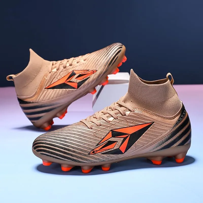 Men's and Women's high-top Lightweight Football Shoes, Lightweight Futsal Grass Training Shoes, Outdoor Rugby, Spiked