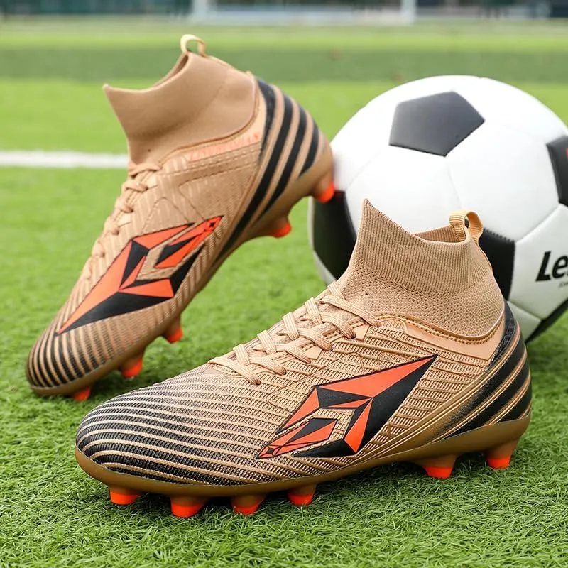 Men's and Women's high-top Lightweight Football Shoes, Lightweight Futsal Grass Training Shoes, Outdoor Rugby, Spiked