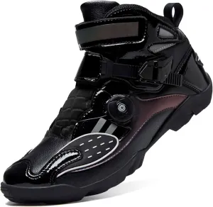 Men's Motorcycle Boots Slip Resistant Waterproof Motorcycle Combat Riding Boots Women's Fashion Motorcycle Short Boots Teenagers Street Racing Boots Outdoor Hiking Boots